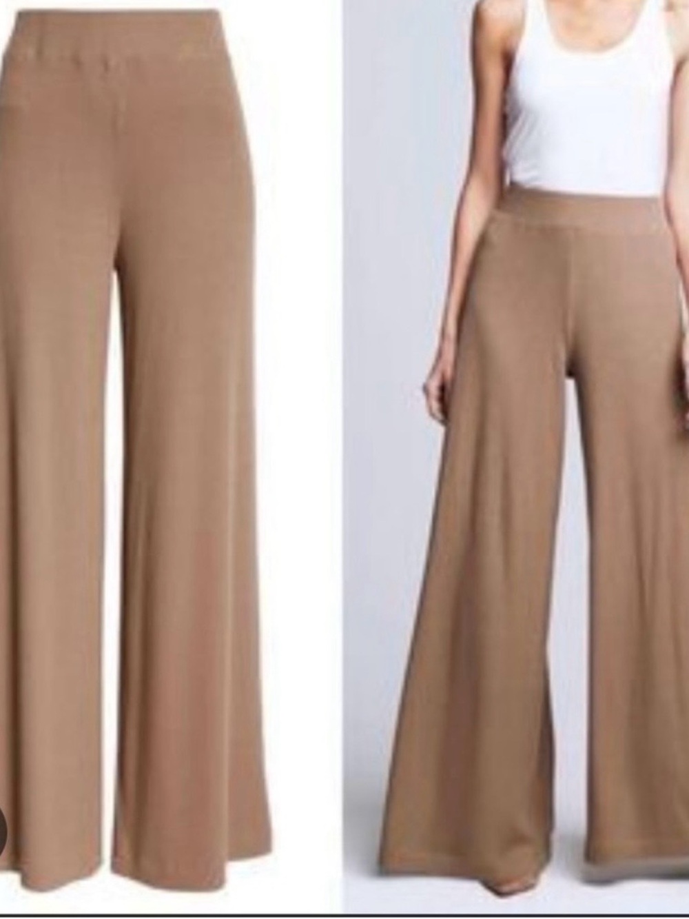L’AGENCE High Rise Wide-Leg Flare Ribbed Pants